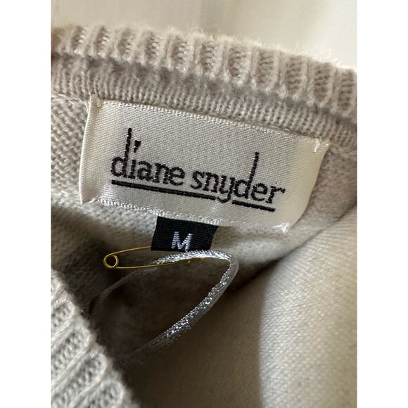 NWT Diane Snyder Cashmere Glenn Triple Band Gray Layered Cardigan size M - Picture 11 of 16